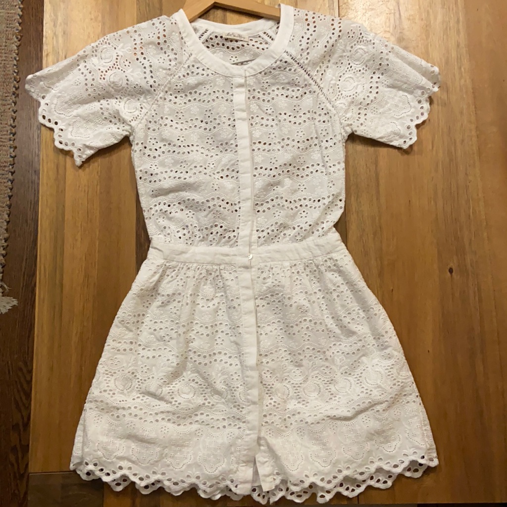 Love Shack Fancy Mini White Eyelet Dress